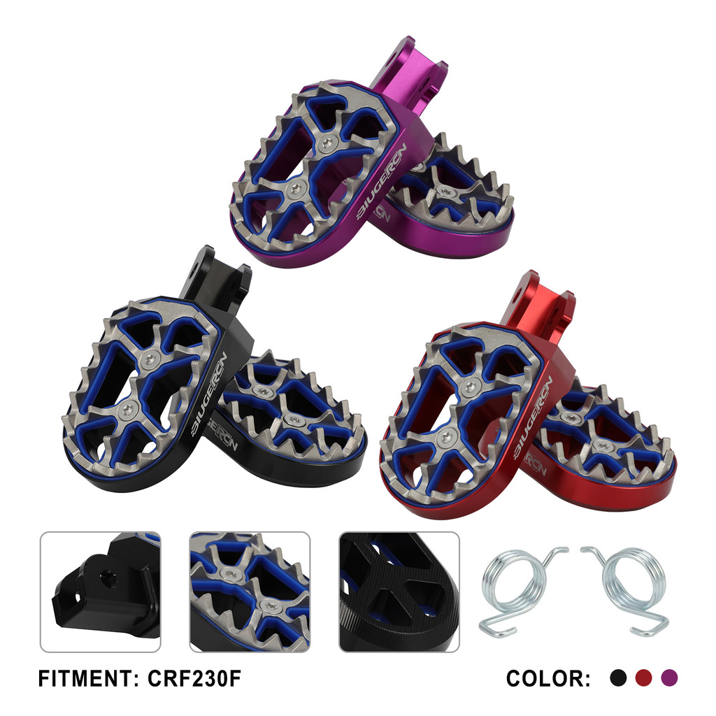 (ราคา/คู่) พักเท้าหลังมีเนียม CRF150F CRF230F 2003-2019 Sur Ron light bee S/X TALARIA MX3 MX4 MX5 CRF250F 2019-2024 XR150L 2015-2024 XR125L 2010-2015 อุปกรณ์ตกแต่งรถจักรยานยนต์