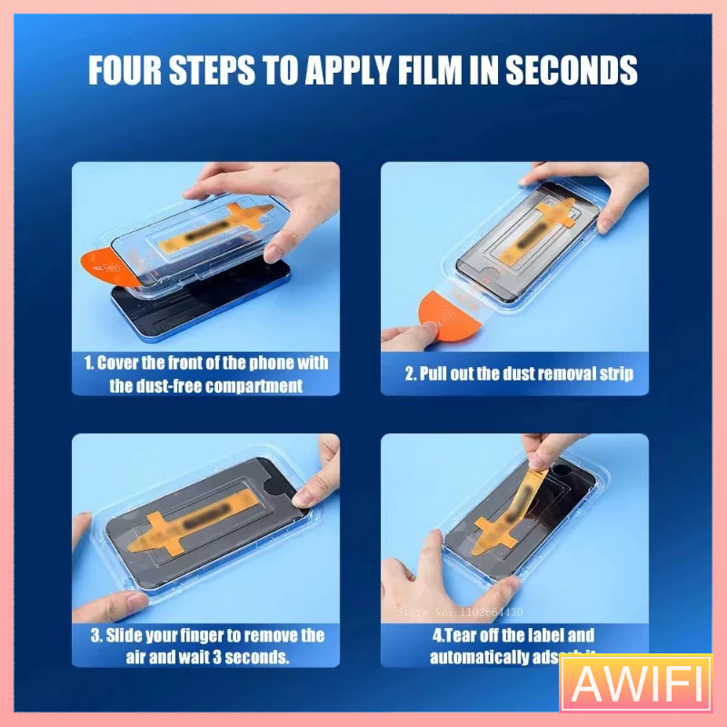 ฟิล์มกระจก ใส กันมอง สำหรับ Samsung กรอบช่วยติด เต็มจอ A12 A13 A23 A02 A02s A32 A03 A03s A51 A52 A53 A54 A55 S22 S23 - รูปที่ 7