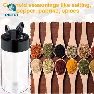 ขวดเครื่องเทศ PET พลาสติกใส โถเครื่องปรุงพร้อมฝาปิด ขวดเก็บเครื่องปรุงรส ภาชนะใส่เครื่องเทศ จัดเก็บครัว