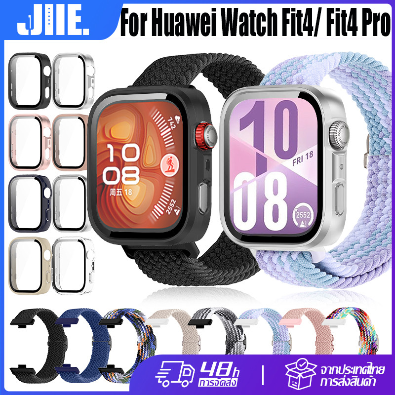 【สาย+เคส】สำหรับ Huawei Watch Fit4 Pro/Fit4 สายไนล่อน+กระจกนิรภัยเคส For Huawei Watch Fit4 Pro/Fit4 ส