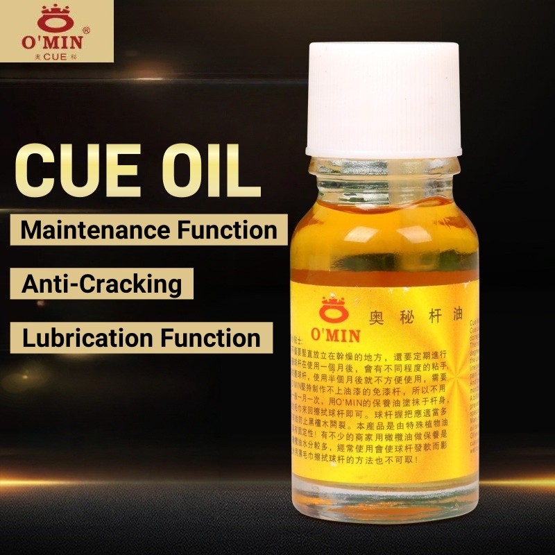 Omin Pool Cue Oil 10ml น้ำมันบำรุงเพลาคิว ป้องกันการแตกและทำความสะอาดลึก