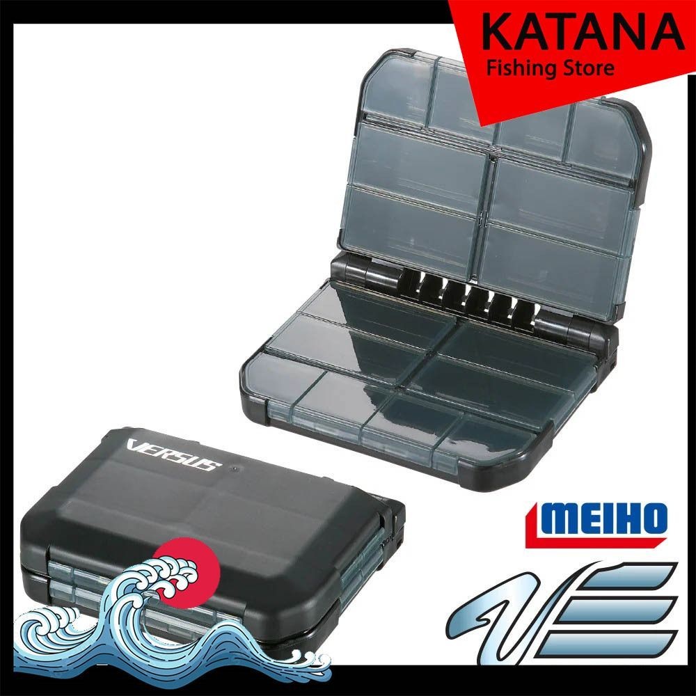 [Katana Fishing] Meiho VS-388DD กล่องอุปกรณ์ตกปลา: แหวน, ล็อค, ผี, ตะขอและอุปกรณ์คุณภาพ