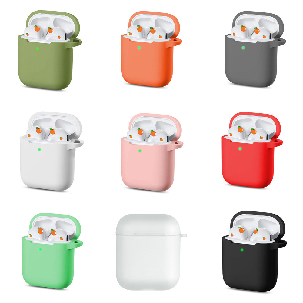 ส่งจากไทย For AirPods i9S i12 เคสซิลิโคนนุ่มป้องกัน i9S i12 เคสซิลิโคนสีพื้น ป้องกัน ทนทานต่อรอยขีดข