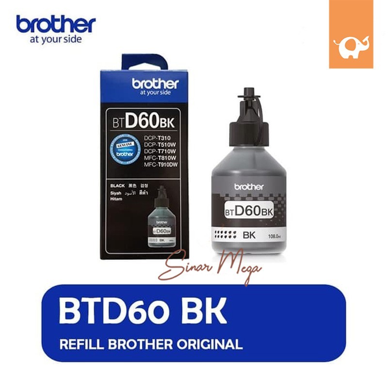 Brother Ink Refill BTD60BK Ink Black BT D60 BK Black 108ML คุณภาพดั้งเดิม