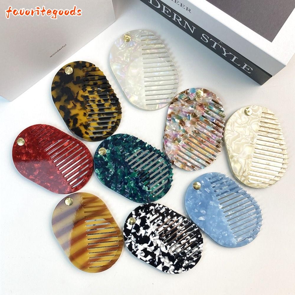 FAVORITEGOODS กระจกแต่งหน้า, Acetate Anti static หวีผม, Simple multifunction หนา Mini Skin Care เครื่องมือ Travel