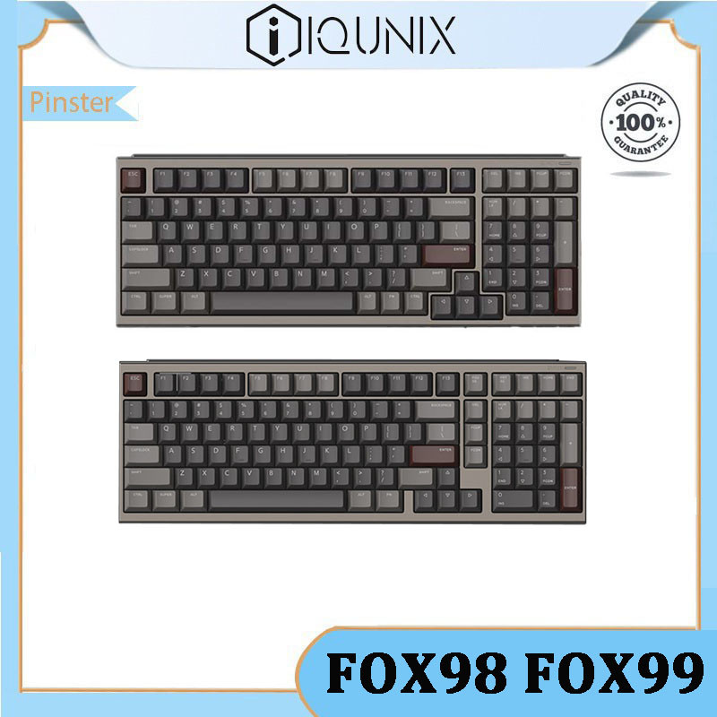 IQUNIX FOX98 FOX99 คีย์บอร์ดเชิงกลแบบกําหนดเองอลูมิเนียมสามโหมด