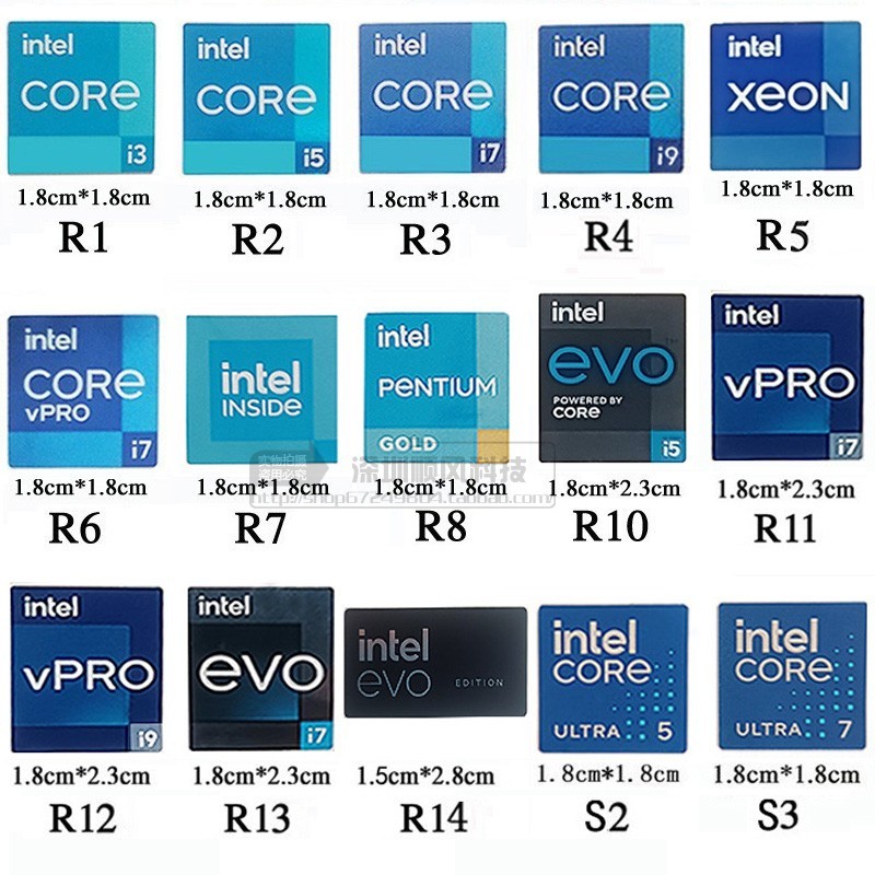 2025 11th Generation 12th Generation CPU Label Desktop Notebook COREi3 i5 i7 โลโก้สติกเกอร์