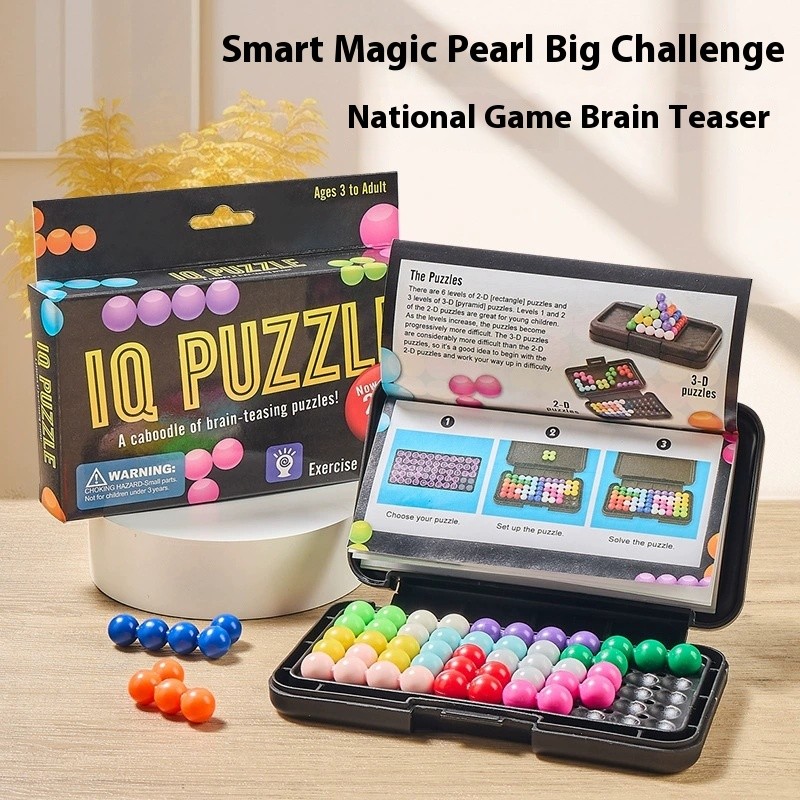 IQ Puzzle Game: 200-Level Magic Bead Logic Toy for Kids & Adults, Brain Teaser Challenge