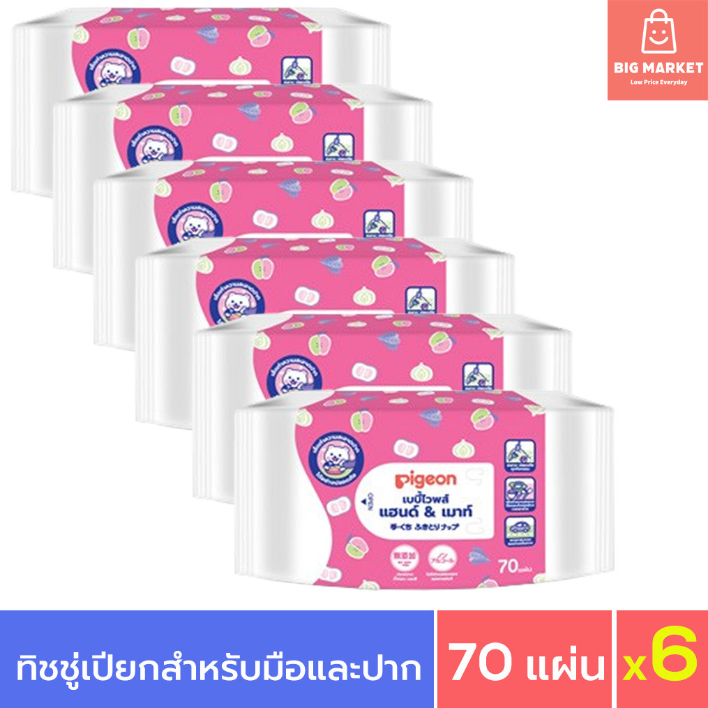 🛵มีส่งด่วน⚡ยกลังถูกสุด Pigeon ทิชชู่เปียก พีเจ้น Baby Wipe 60x 24 ห่อ ทิชชู่เปียกพกพา กระดาษเปียกเด็ก ผ้าเปียกสำหรับเด็ก