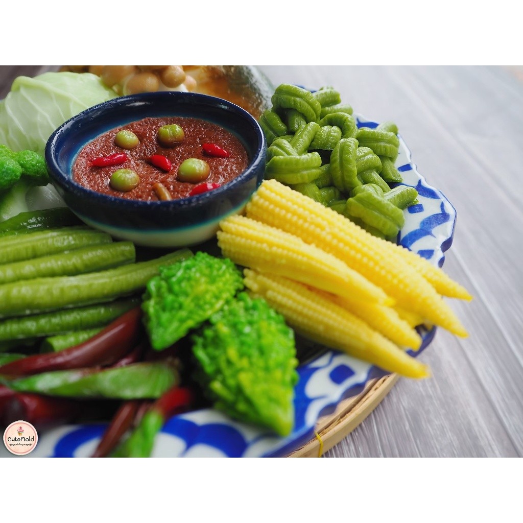 พร้อมจัดส่ง/พิมพ์ซิลิโคน ฟองดอง พิมพ์วุ้น อาหารเหมือน น้ำพริก มะระ ผัก ปลาทู ผักบุ้ง เห็ด กะหล่ำ ข้าวโพด (เลือกแบบ) - รูปที่ 2