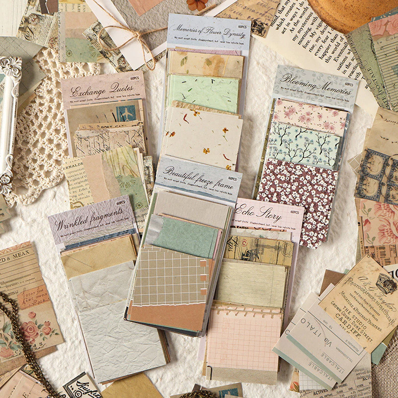 60 แผ่น Vintage Flower Evening Monogatari Series กระดาษสมุดภาพ Deco DIY ข้อความกระดาษ Art กระดาษ
