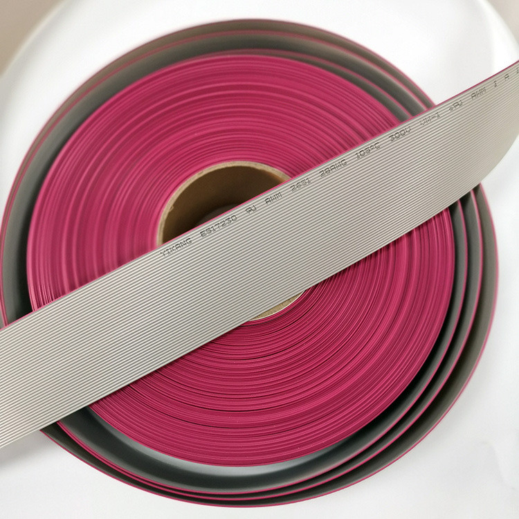 UL2651 สายแบนสีเทาขอบแดง 28AWG 7/0.127 Pitch 1.27MM 2P-64P ผู้ผลิต