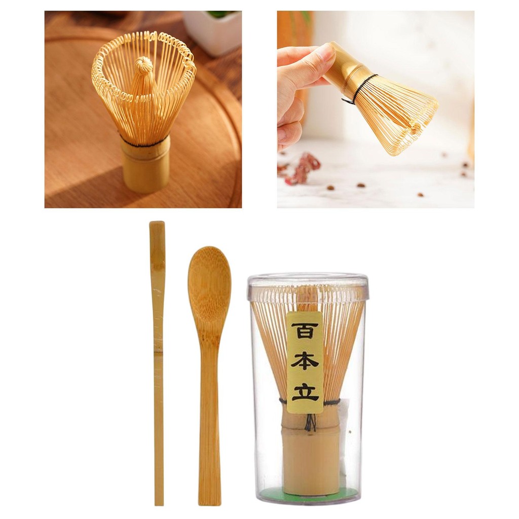 [mibum01eb] Matcha Whisk Set Teaspoon Starter Kit มัลติฟังก์ชั่นทําด้วยมือสําหรับผู้เริ่มต้น