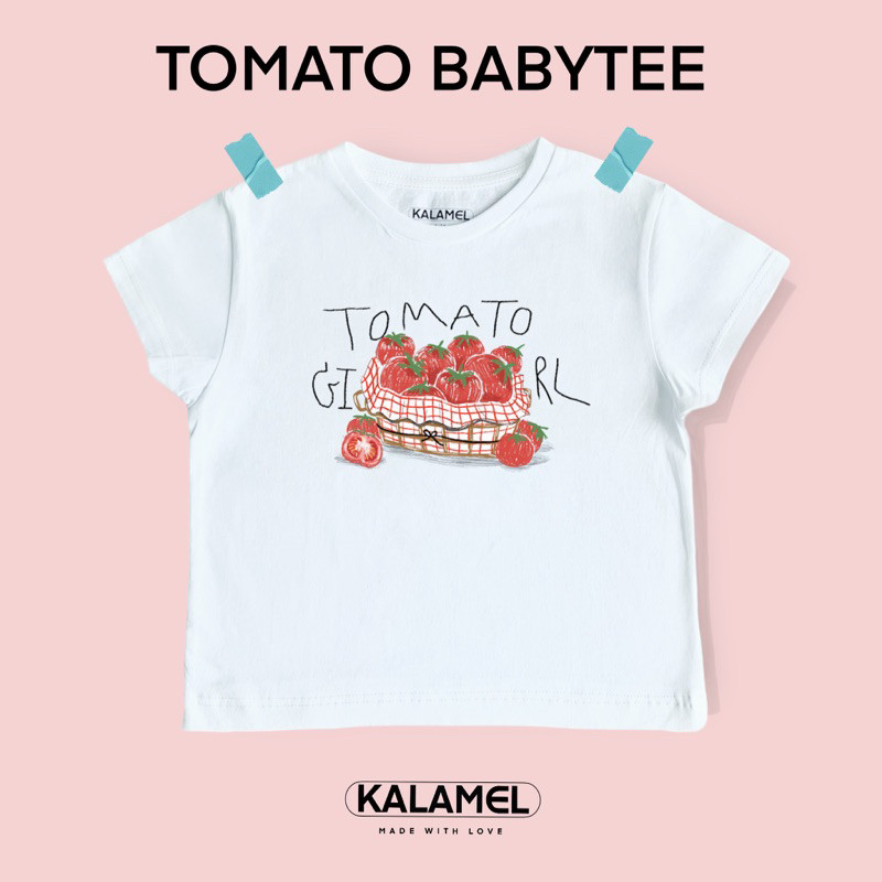 เสื้อยืดผู้หญิง เสื้อยืดใส่สบายสุดน่ารัก baby tee ลาย Tomato girl