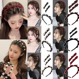 Japanese Korean New Braided Headbands Women's Bangs Flocked Headbands Simple Versatile Headband