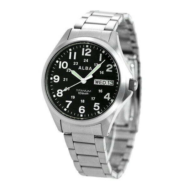 JDM WATCH ★ Seiko Alba Quartz Titanium Sports Watch for MenDate and Day Display,Model AQPJ402,Silver