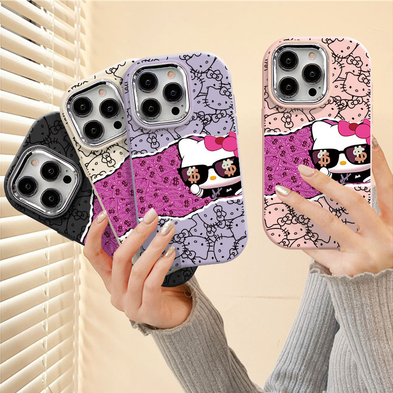 Rich Money hello Kitty cat Case สําหรับ VIVO Y17 Y15 Y12 Y3S Y11 Y17S Y28 Y36S Y19 Y20 Y20S Y20A Y12
