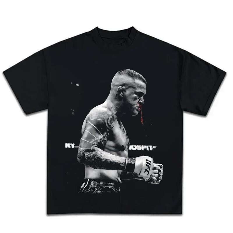 เสื้อยืดดำ UFC พรินต์ภาพไอคอนนิค คอเต่า ไซส์ S-5XL สำหรับแฟนคลับ