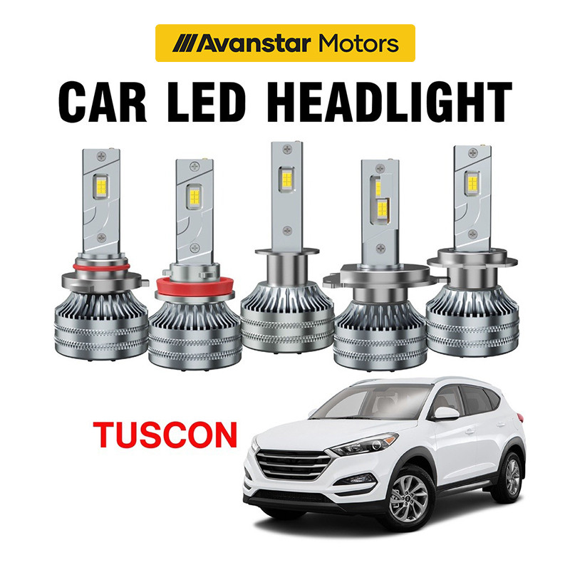 HYUNDAITucson 2PCS LED ไฟหน้า Foglight 90W H4 H7 H8/H11 4300K/6000K/8000K Hi/Lo Beam ไฟหน้าเปลี่ยน