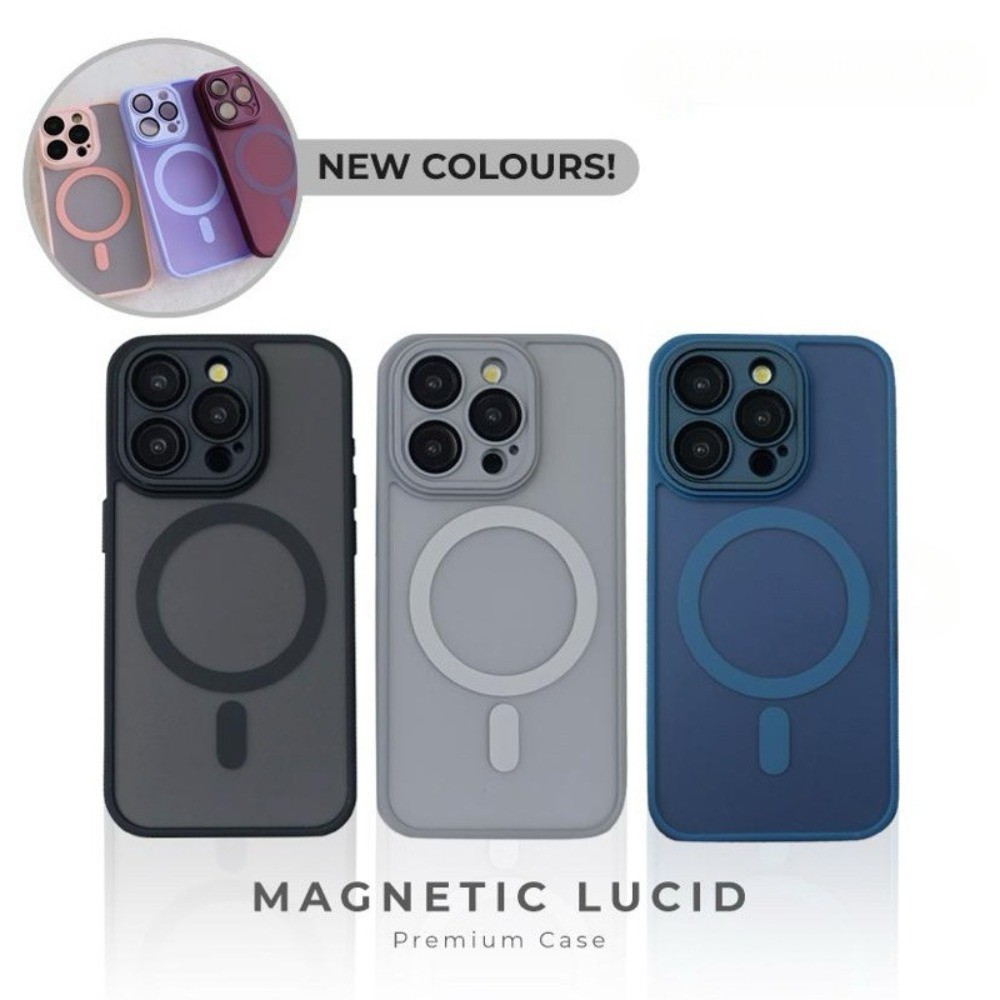 Matte Clear Hybrid เลนส์ป้องกันแม่เหล็กเคสโทรศัพท์สําหรับ IPhone 16 Pro Max 11 12 13 14 15 Pro Max 14Plus 15Plus 16Plus ปลอกกล้องโลหะปกป้องกันกระแทก Hard ฝาหลัง