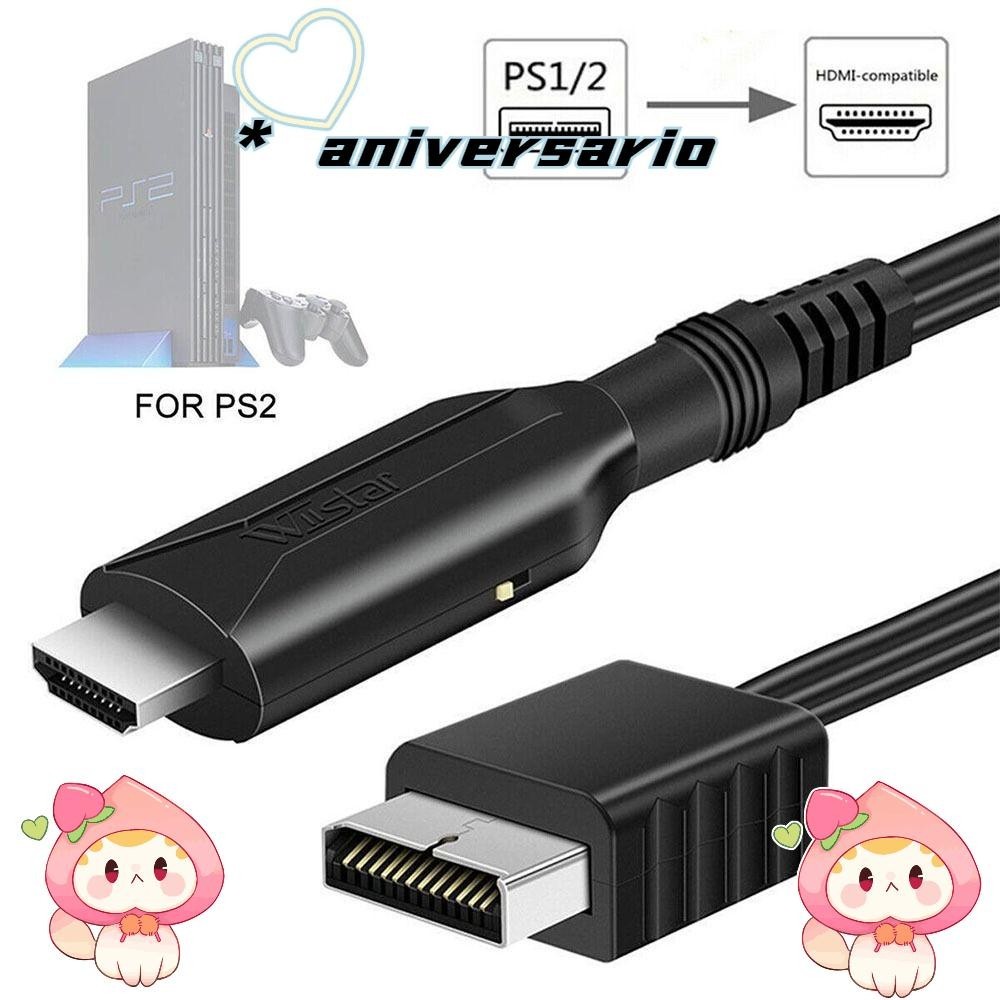 Aniversario PS2 เป็นอะแดปเตอร์ HDMI Full HD Full HD สาย Adapte สาย HDMI PS2/PS1 ถึง HDMI
