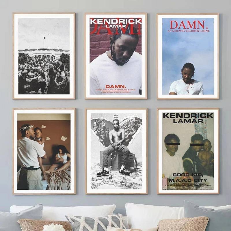 Kendrick Lamar Music Character อัลบั้มสไตล์ Art Home Wall Decor โปสเตอร์ผ้าใบ