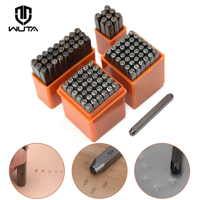 Wuta 27/36 ชิ้นตัวอักษรแสตมป์ชุดหมายเลขและจดหมายปั๊มหมัดชุดเหล็กตายลายนูนเครื่องประดับ DIY โลหะหนังโลโก้ 3 มิลลิเมตร