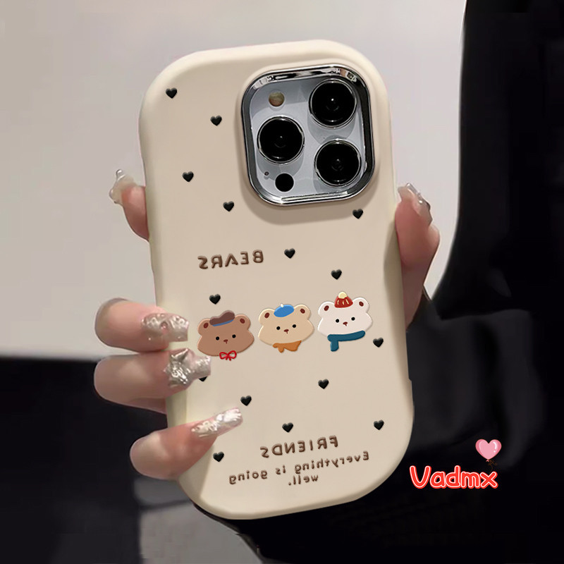 สไตล์เกาหลีน่ารักหมีสีน้ําตาลสําหรับ Xiaomi Civi 4 14 Ultra 13T 12T Pro 13 Lite 13 12S Pro 12X Mi 11 Lite 11 10 Pro 10S Civi 1s Redmi หมายเหตุ 9 เคสโทรศัพท์ปกอ่อน