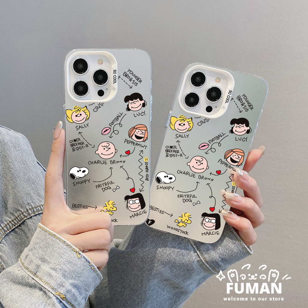 สําหรับ Huawei Pura 70 Pro 70 Ultra P60 P50 P40 P30 Pro Nova 12 11 10 8 7 Pro SE 6 5 เคสโทรศัพท์แฟชั่นน่ารักการ์ตูน Snoopy เลเซอร์เลนส์กันชน