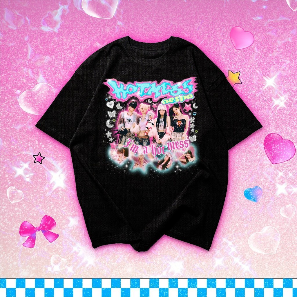 เสื้อยืด Aespa Hot Mess, เสื้อยืด Aespa New Song, Aespa Karina, Giselle, Winter, เสื้อยืด NingNing