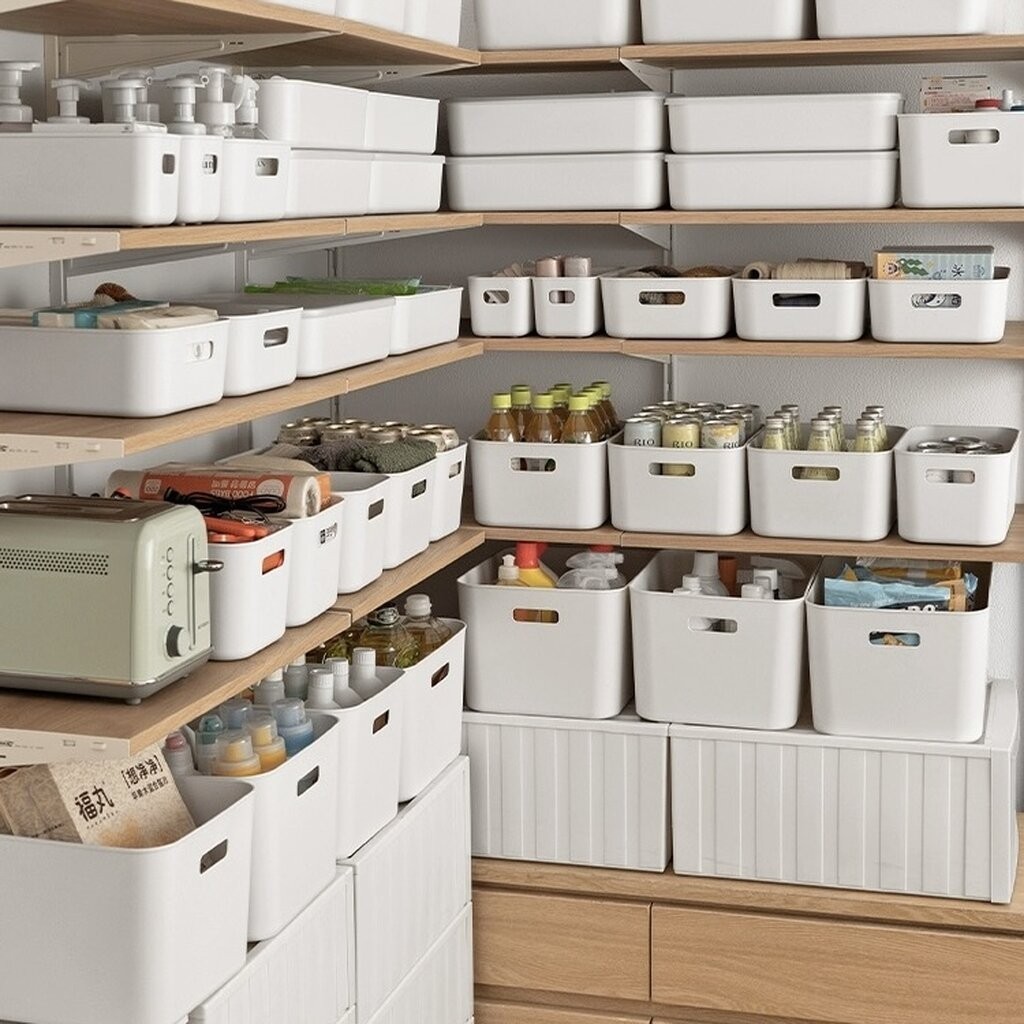 Omocha | Storage basket กล่องที่ใส่ของสำหรับจัดระเบียบสไตล์มินิมอลสีขาว กล่องจัดระเบียบ