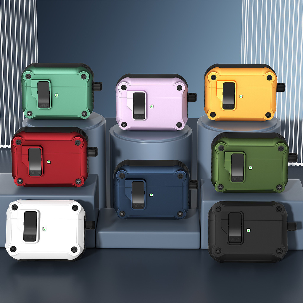 MANGO กรณีปลอกสําหรับ AirPods 1 2 3 4 Pro 3 2 กรณีปลอก Gen 2 3 4 2nd 3rd 4th Gen2 Gen3 Gen 4 Secure ล็อคอัตโนมัติ Pop Out กันกระแทกเกราะกรณีออกแบบที่ทนทาน