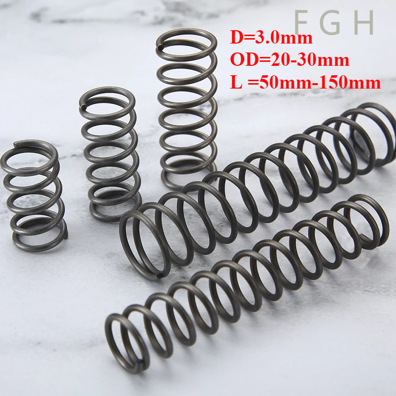 [FGHYT-1-y] สปริงกด-สปริงดัน สปริงอัด สปริงดันทั่วไป เหล็กสปริง ขนาด 65Mn/compression spring (d3.0mm*OD20-30mm *L 50mm-150mm)