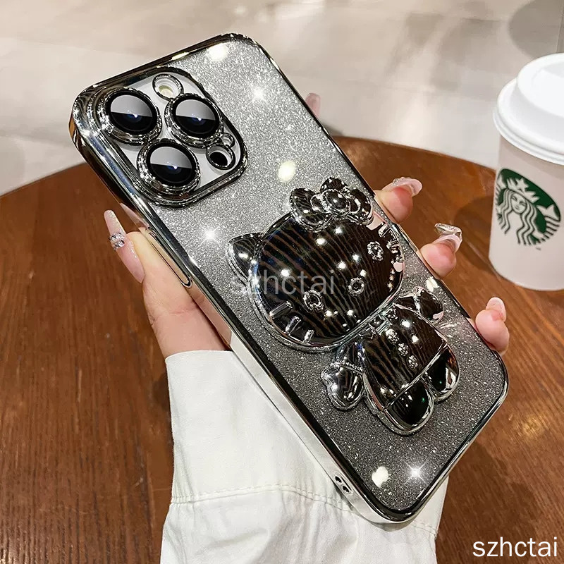 เคส iPhone 7 Plus 8 Plus 6 Plus 6s Plus 7 8 6 6s se 2020 กระจกเงา แฟชั่นแววผง ชุบ ซิลิโคนนุ่มกรณีกระต่ายน่ารักกรณีโทรศัพท์หลักฐานตก เคสโทรศัพท์ iPhone 7 Plus 8 Plus 6 Plus 6s Plus 7 8 6 6s se 2020
