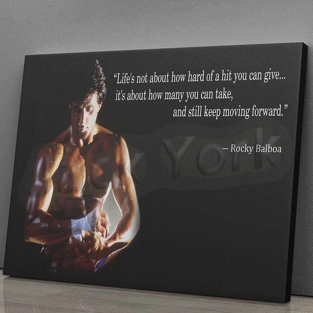 1 Piece Poster Rocky Balboa Motivational Quote Poster Unique Design Canvas Print for Movie and Boxin