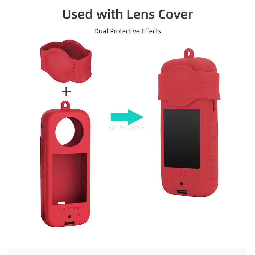 Action กล้องซิลิโคนสําหรับ Insta360 X3 เลนส์ซิลิโคนป้องกันรอยขีดข่วนกรณี Insta360 X3 Lanyard อุปกรณ์เสริม