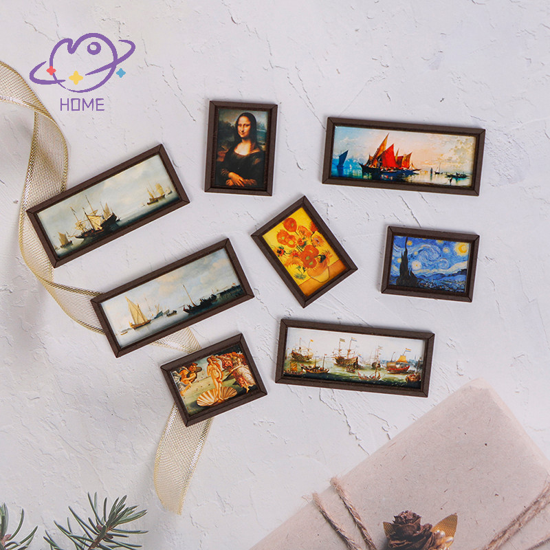 [mayhome] Dollhouse Miniature กรอบรูปน้ํามัน Paing Wall Paing อุปกรณ์เฟอร์นิเจอร์ {TH}