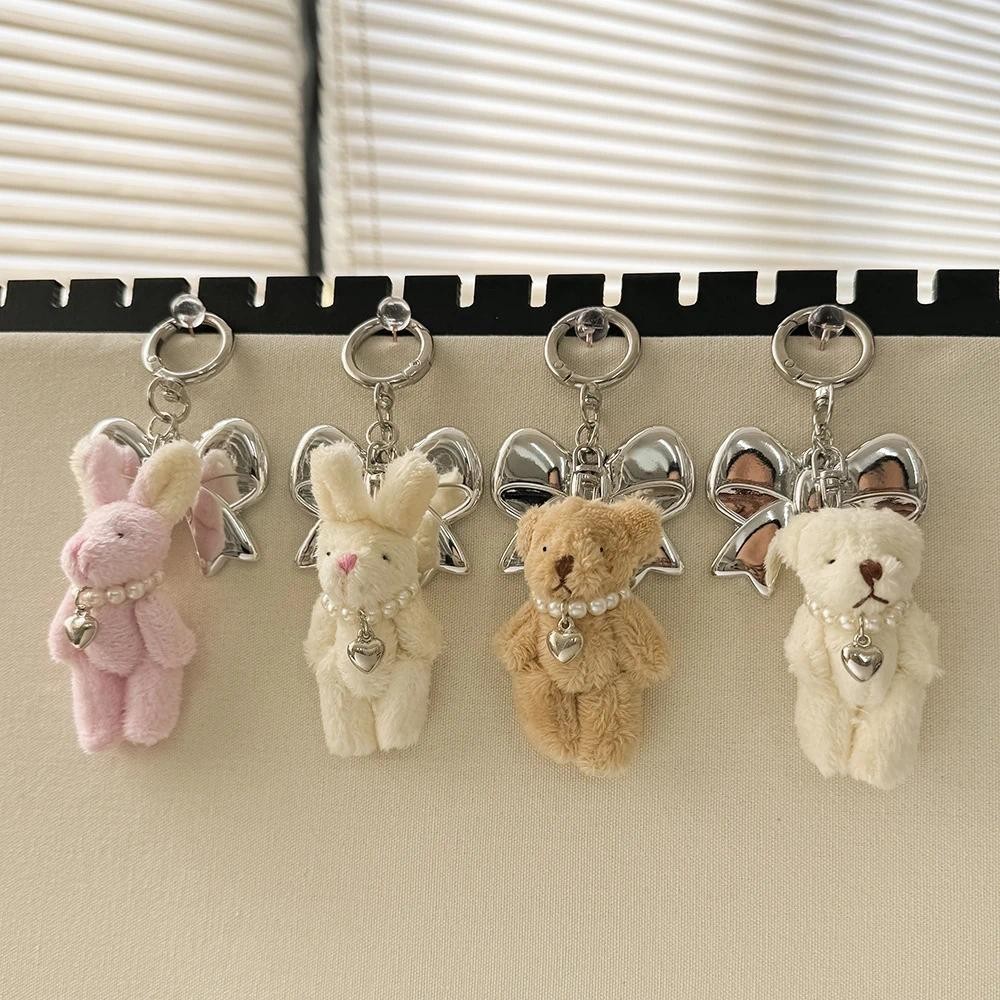 Cute Rabbit Dolls Keychain Bunny Heart Key Chain Korean INS Punk Bag Decoration Y2K Fashion Jewelry Pendant Accessories Gift ราคา ถูกที่สุด ดีลบีเคเค แกลเลอรีภาพที่ 5