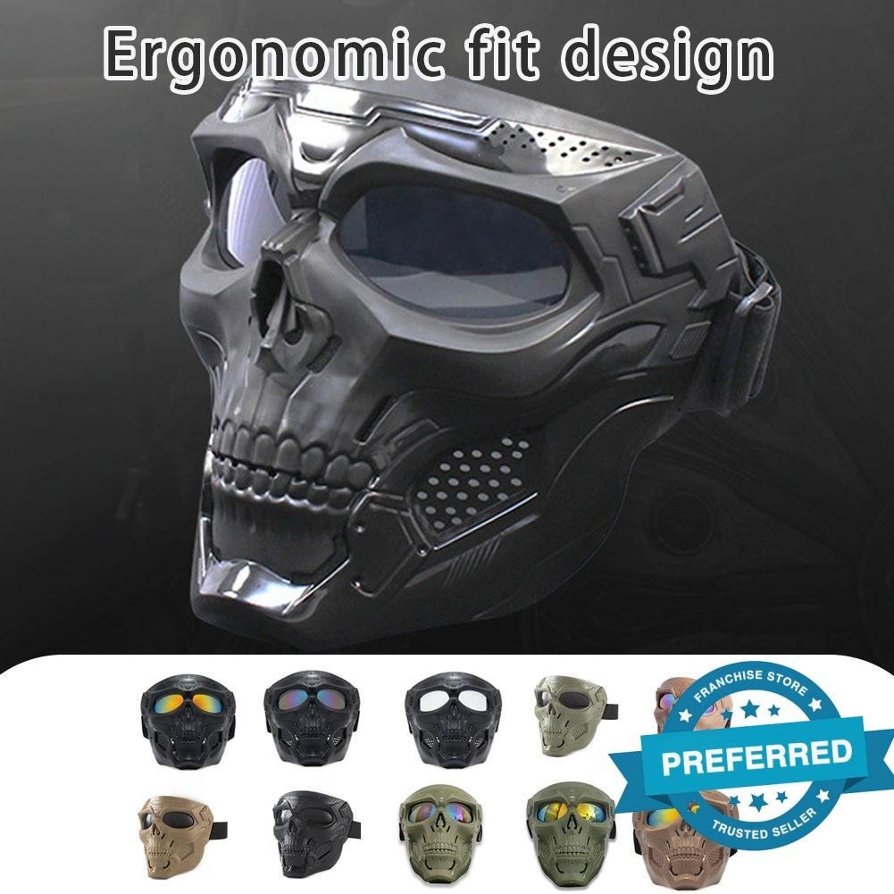 แฟชั่นกลางแจ้ง Skull คอ Face Mask จักรยานหมวกกันน็อครถจักรยานยนต์สําหรับกีฬารถจักรยานยนต์จักรยาน O6c