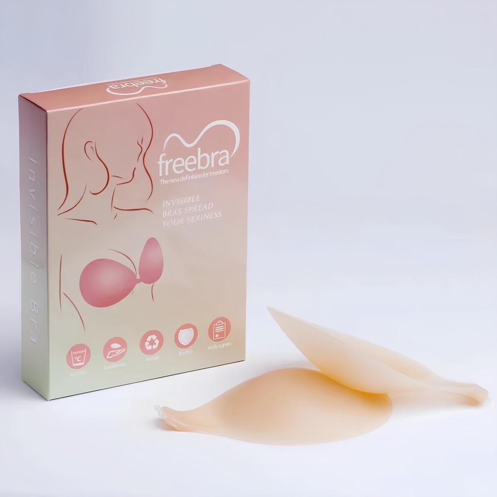 Free Bra บราปีกนกซิลิโคน ทรงกลม เนื้อแมท เกรด Premium ไร้ขอบ ขอบบางเพียง 0.3 mm. เรียบเนียนไปกับผิว ปิดสีจุก 100%