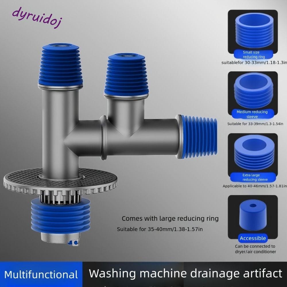 Dyruidoj1 อะแดปเตอร์ท่อระบายน้ําชั้น, Multi-functional Universal อ่างล้างจานข้อศอกท่อเชื่อมต่อ, Washroom อุปกรณ์เสริม Tee Joint Anti-น้ําล้นท่อระบายน้ํากรองแหวนปิดผนึกอะแดปเตอร์ซักผ้า