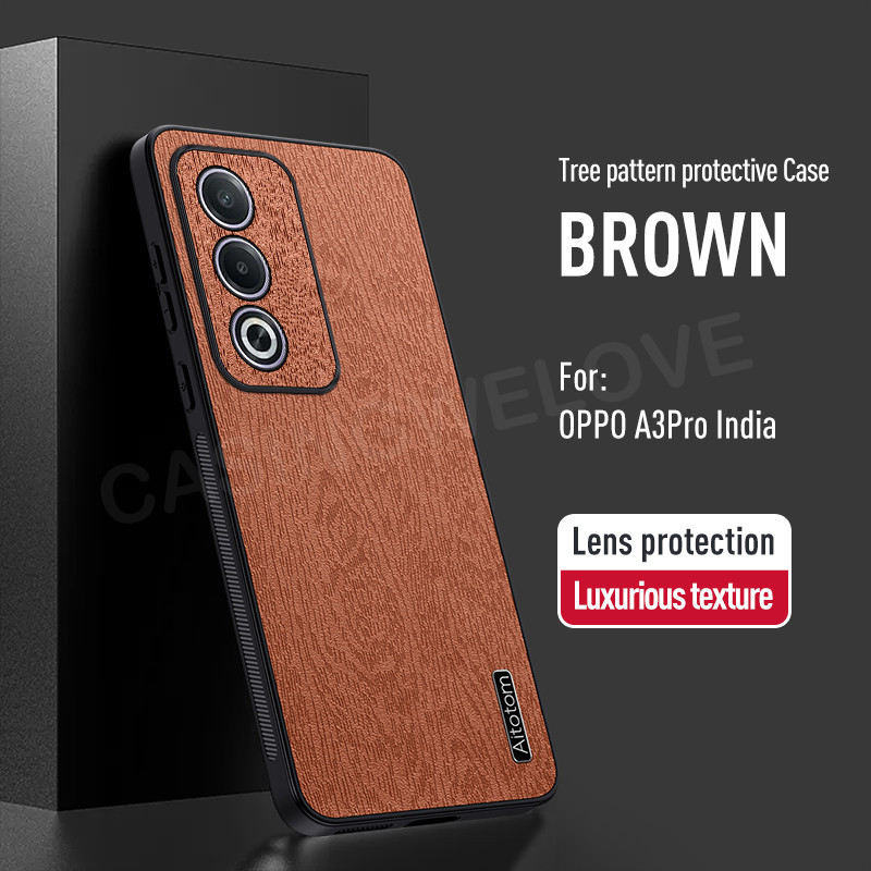 ปลอกสําหรับOppo A3 Pro A3x A3 Pro A5 A5i Pro 4G 5G 2025 Tree Grainปกหนังป้องกันAnti Fallและกันกระแทกเคสโทรศัพท์ ราคา ถูกที่สุด ดีลบีเคเค แกลเลอรีภาพที่ 4