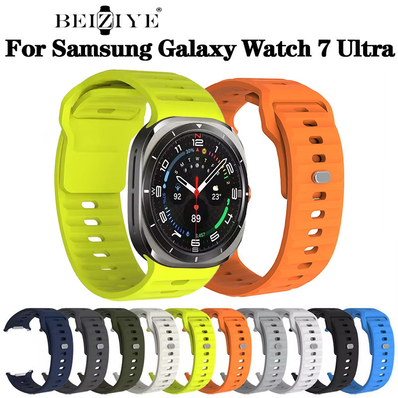 สายรัดสําหรับ Samsung Galaxy Watch Ultra 47 มม.ซิลิโคนสร้อยข้อมือกีฬาแบบนุ่มสําหรับ Galaxy Ultra 47 MM เปลี่ยนสายนาฬิกาอุปกรณ์เสริม