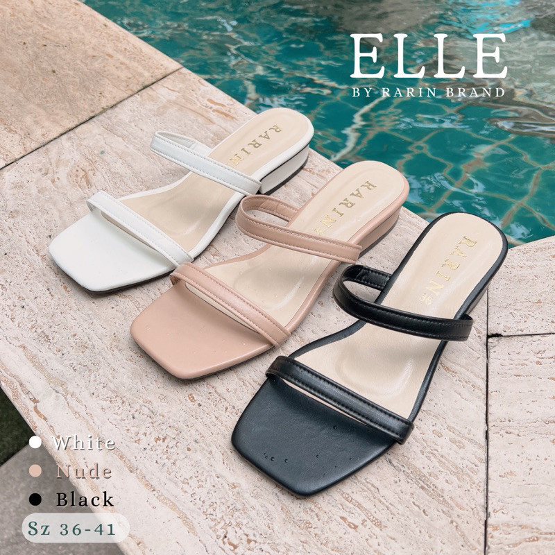 รองเท้าแตะ ✅ ส่งจากกรุงเทพ [ ELLE ] 36 - 41 รองเท้าแฟชั่นส้น 1 นิ้ว รุ่นขายดี **เท้าไม่เรียวบวกเพิ่ม