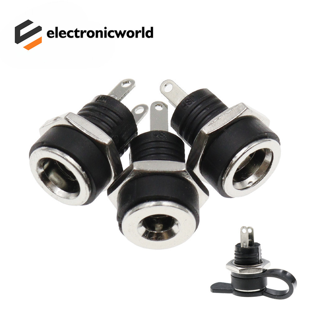 10pcs DC-022B 3A 12 V สําหรับ DC Power Supply แจ็คซ็อกเก็ตหญิงแผง Mount Connector 5.5*2.1 5.5 มม.x 2.5 มม.DC022B Connector