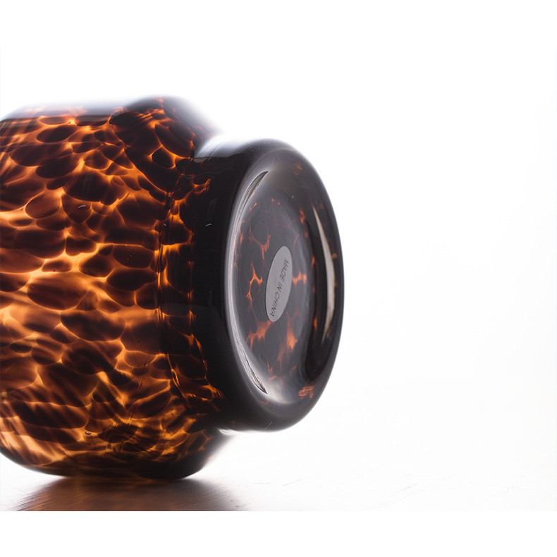 แจกันแก้ว แจกันแก้วลายเสือดาวสีเหลืองอำพันวินเทจ ห้องนั่งเล่นในบ้าน ตกแต่งสำนักงาน ภาชนะใส่ดอกไม้ไฮโดรโปนิกส์ ภาชนะใส่ดอกไม้ดอกไม้แห้ง เคลือบสี แจกันแก้ว - รูปที่ 6