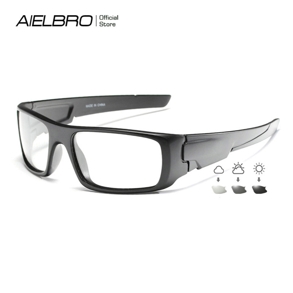 AIELBRO แว่นตาว่ายน้ำสำหรับจักรยาน ผู้ชาย แบบโพลาไรซ์ Photochromic ป้องกันรังสี UV Original Shades