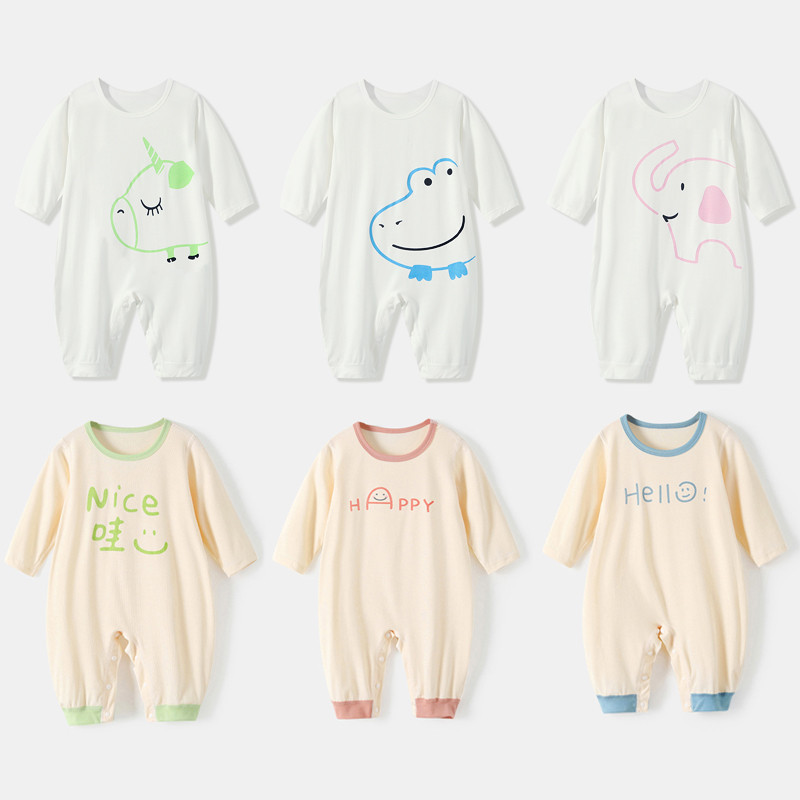 ความรู้สึกเย็น🍼ชุดจั๊มสูทเด็กแขนยาวฤดูร้อน เสื้อผ้าเด็กแรกเกิด ชุดนอนเด็ก จั๊มสูทเด็ก เสื้อผ้าเด็กผู้หญิง