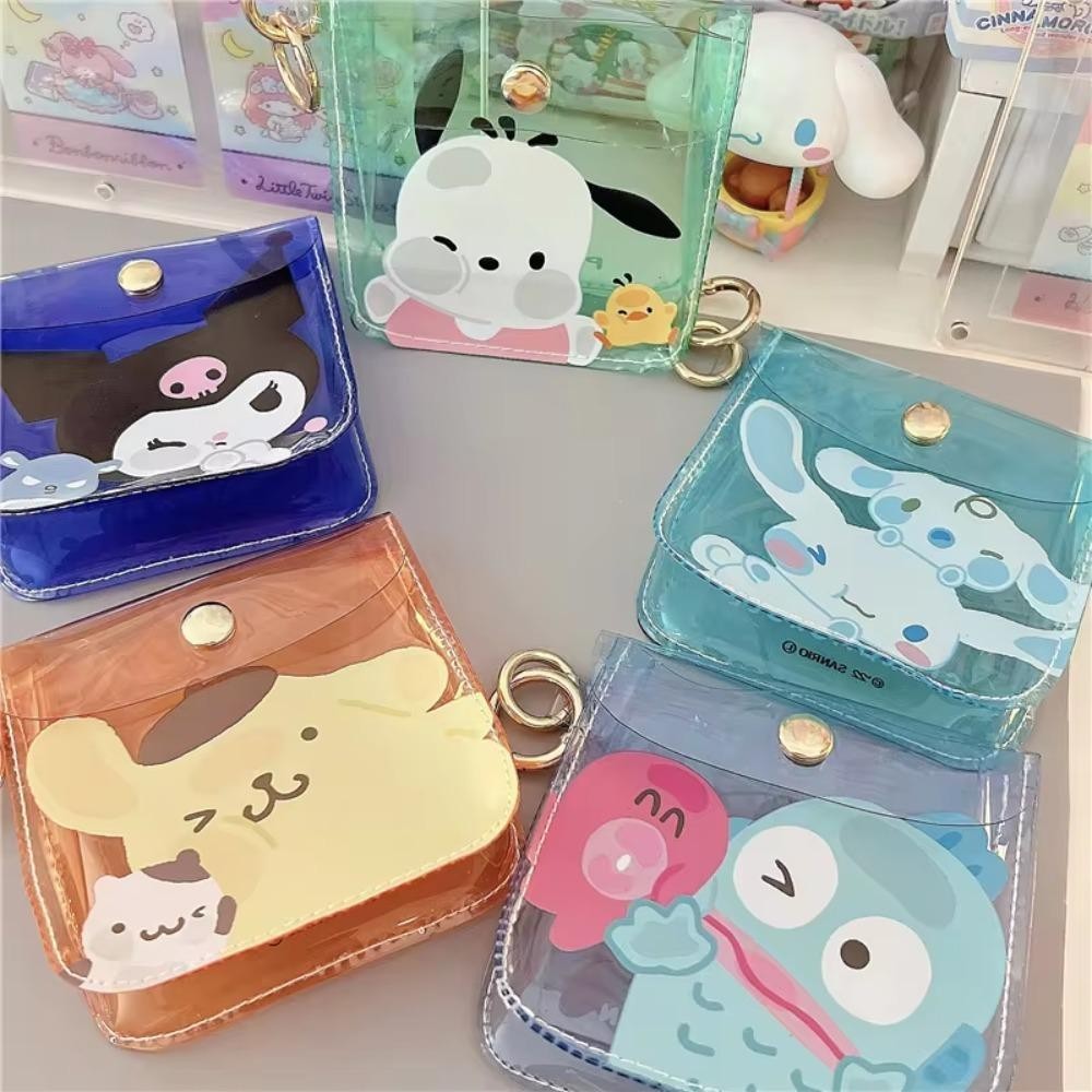 HOBBYIN กระเป๋าใส่เหรียญมินิพีวีซี,น่ารักการ์ตูนถุงเยลลี่ใส,กระเป๋าใส่เหรียญพวงกุญแจกระเป๋าแขวนขนาดเล็กลิปสติกกระเป๋า