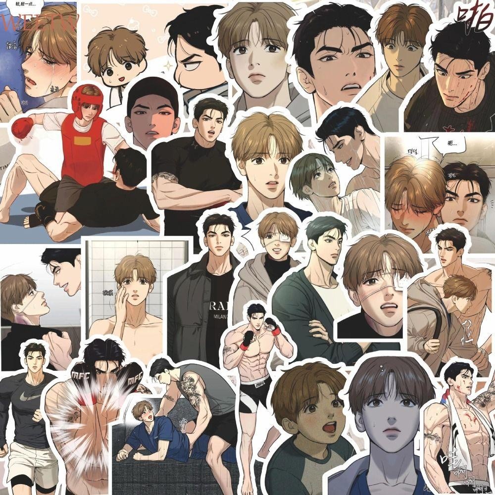 Weekw เกาหลี BL Manwha Jinx สติกเกอร์, เกาหลี BL Manwha Jinx อะนิเมะ Joo Jaekyung มังงะสติกเกอร์, เครื่องเขียนนักเรียน Kim Dan น่ารักการ์ตูน Kim Dan มังงะสติกเกอร์ DIY